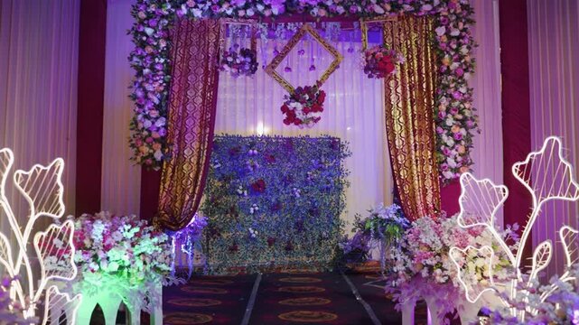 Cinematic Entrance Gate View with Camera Forward Movement into Wedding Venue