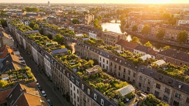 Urban Living with Green Rooftops in Delft, Netherlands