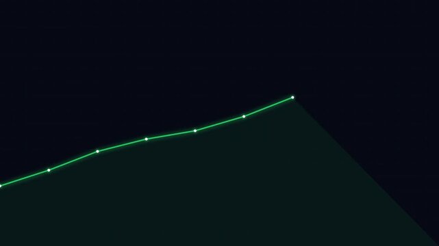 Minimalist green line segment with bright nodes on a dark black background