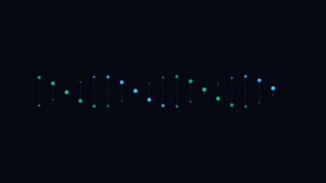 Minimalist glowing dna helix structure rendered against a solid black background