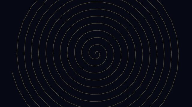 A single white spiral line creating an optical illusion on black background
