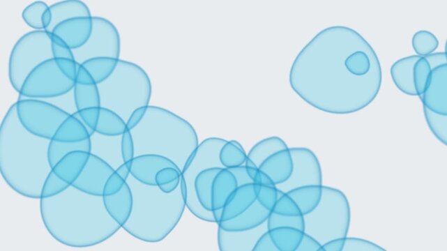 Abstract illustration of interconnected blue organic cell structures