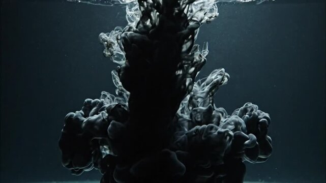 Ink Drop Underwater Dark Background.