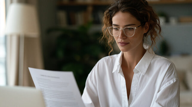 Freelance professional reviewing a competing offer during a remote salary negotiation video call, printed compensation benchmark report beside laptop, confident but measured
