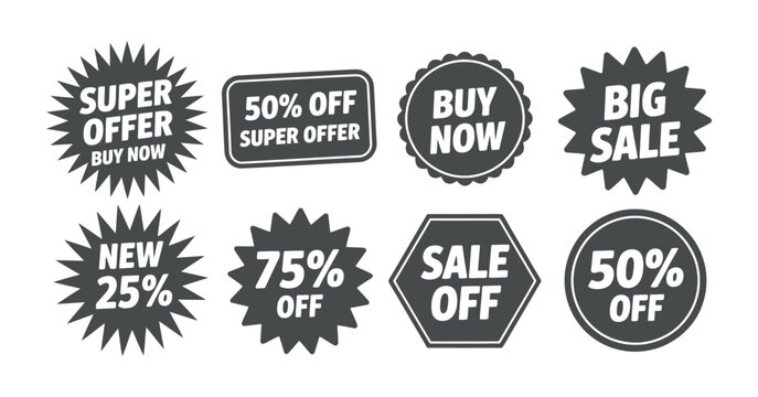 sale stickers vector set sticker offer discount