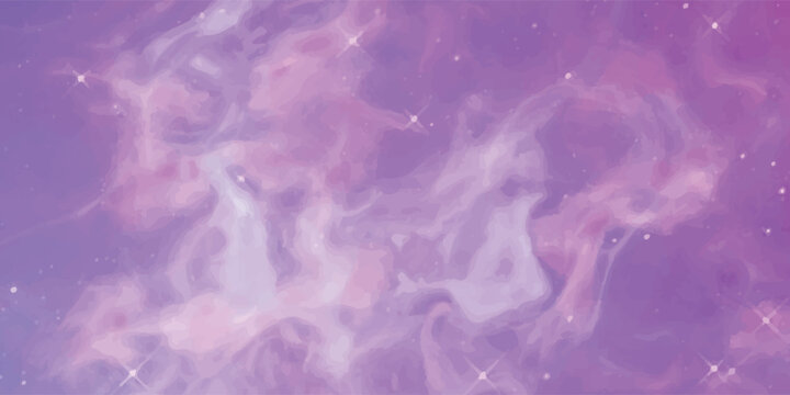 Abstract Purple Space Galaxy Background with Cosmic Nebula and Stars