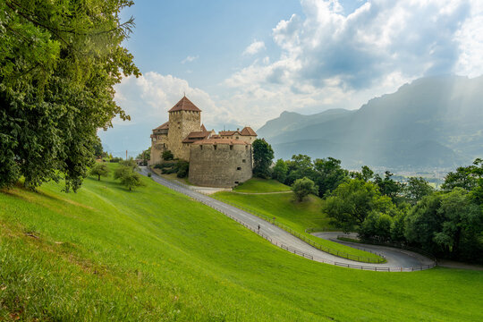 Exterior of Vaduz castle in Liechtenstein during summer