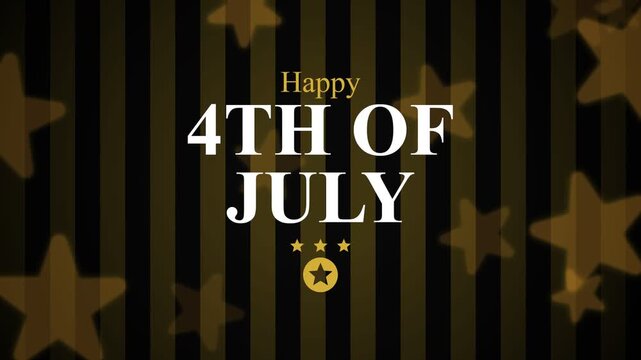 A stylish and festive design with shimmering golden stars and elegant striped patterns, capturing the joyful essence and patriotic spirit for the 4th July holiday