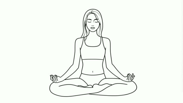yoga woman meditation vector 