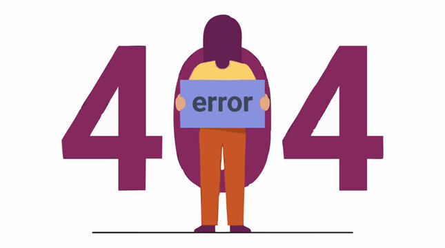 Page Not Found 404 Error Illustration with Character Holding Sign