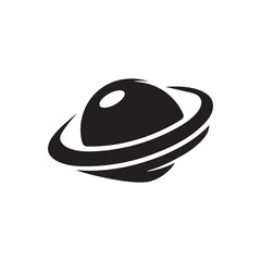 PrintSaturn planet orbit icon vector. Abstract cosmic planetary ring, celestial astronomy symbol, and outer space exploration emblem. © MdShohidul