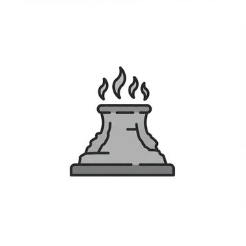 Geothermal Vent Icon: Minimalist Design for Sustainable Energy Concepts, Isolated.