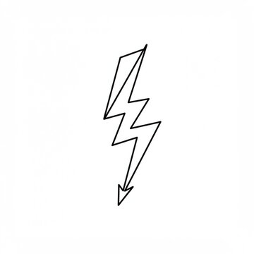 Clean, minimalist lightning bolt icon pointing upwards on white. High detail, 8k.
