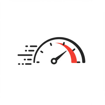 High-Speed Speedometer Icon: Minimalist Design for Energetic Concepts in 8k.