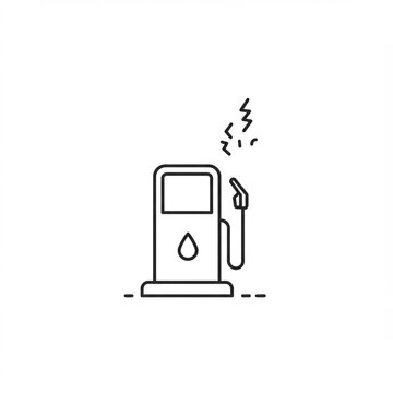 Minimalist Fuel Pump Icon: Clean, Detailed Energy Source on White Background.