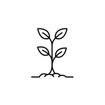 Minimalist Plant Icon: Photosynthetic Energy Symbol in High Detail, 8K Resolution.