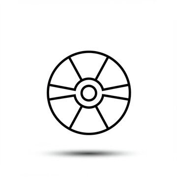 Minimalist Nuclear Icon: Atomic Energy Symbol in High Detail on White Background.