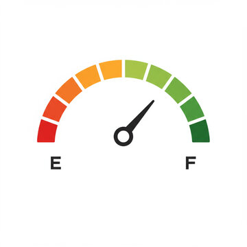 Sleek Fuel Gauge Icon: Minimalist Energy Level Indicator in High Detail, 8K.