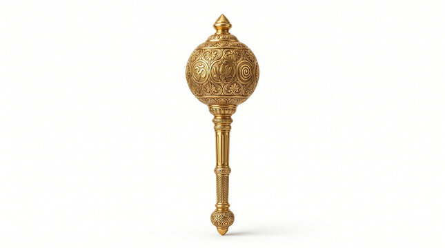Hanuman gada mace isolated devotional object on white background