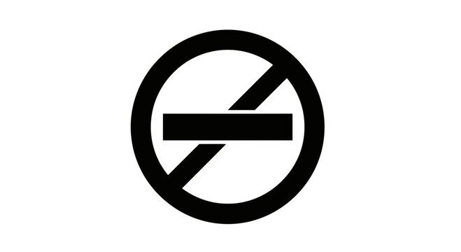 No Smoking Prohibition Sign Symbol.