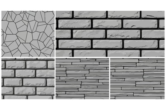 Landscape Architecture CAD Stone Wall Hatch Pattern Set and Masonry Texture Symbols for Site Plans