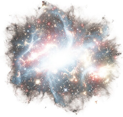 Abstract cosmic nebula explosion with halftone dot pattern effect © Bright-Designer