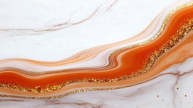 Abstract swirling patterns with gold glitter