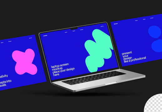 Laptop Mockup Multi Screen UI UX Website Interface App Web Design Presentation