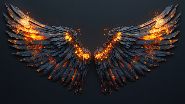 fire burning bird wings texture 