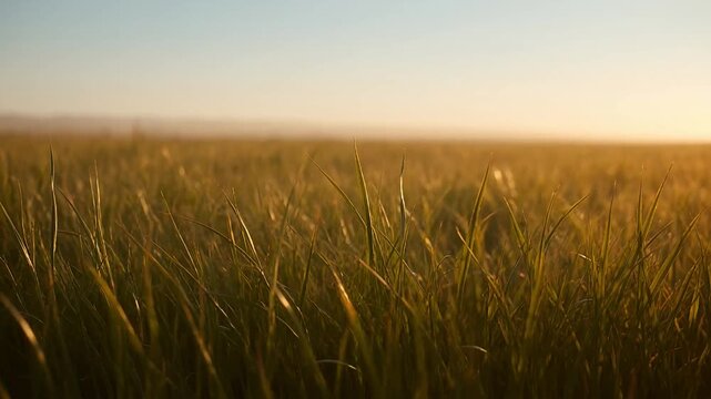 Nature Calm Background Grass meadow field nature sunrise landscape dawn countryside rural horizon glow warm light calm morning outdoor serenity golden sky tranquil grass field nature sunrise