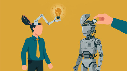 Human creativity and innovation driving artificial intelligence development © Hexaview