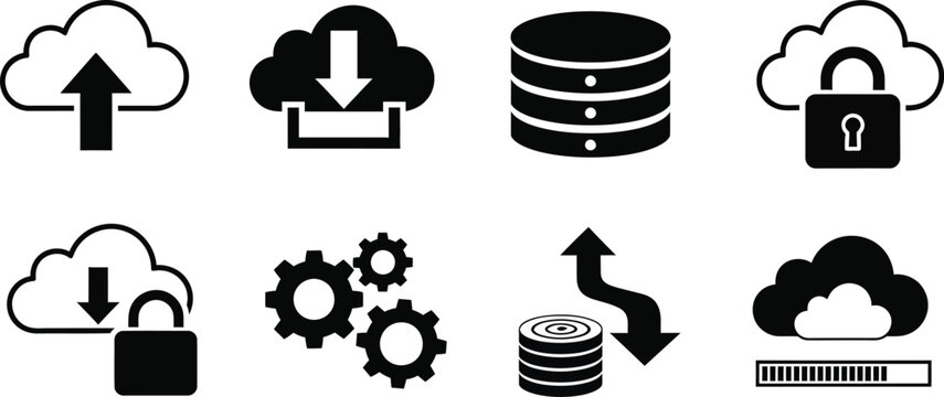 Cloud computing database network icon