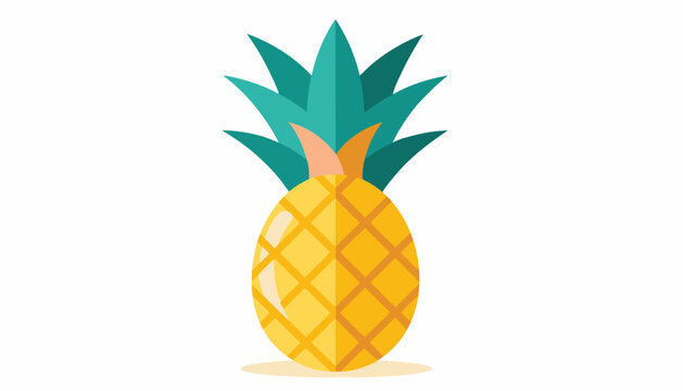 Pineapple Fruit Isolated on White Background.