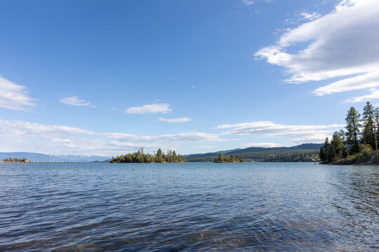 blue water of somers montana, flathead lake views