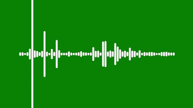 liquid style audio wave visualization, glowing neon sound lines on green screen background, dynamic music frequency equalizer spectrum, seamless loop podcast visualizer asset 4k,