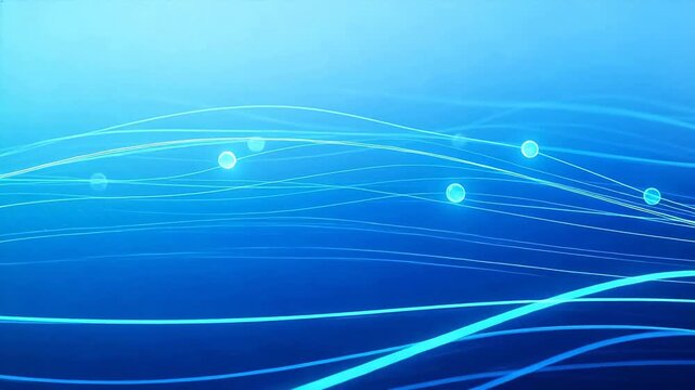 Blue glowing lines and dots