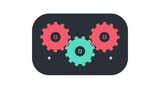 Gear rotation animation showing synchronized industrial mechanics