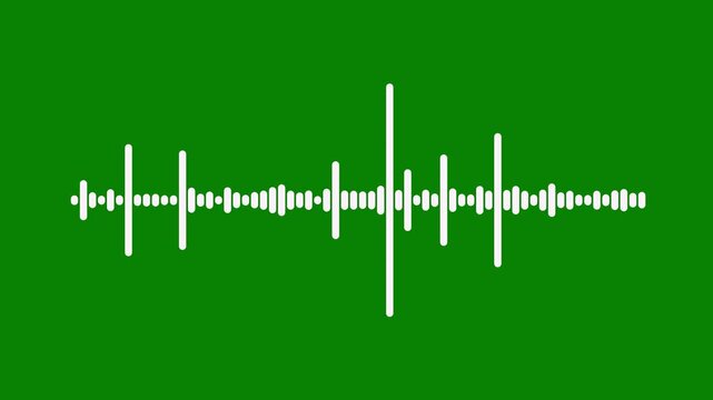 basic digital audio waveform spectrum animation, clean white sound wave beats with alpha channel, isolated music frequency meter, modern radio podcast sound visualizer overlay,
