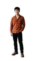 Fototapeta premium Full length portrait of a stylish young Asian man