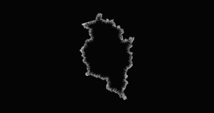 Sketch Vorarlberg outline map animation - smooth progressive reveal