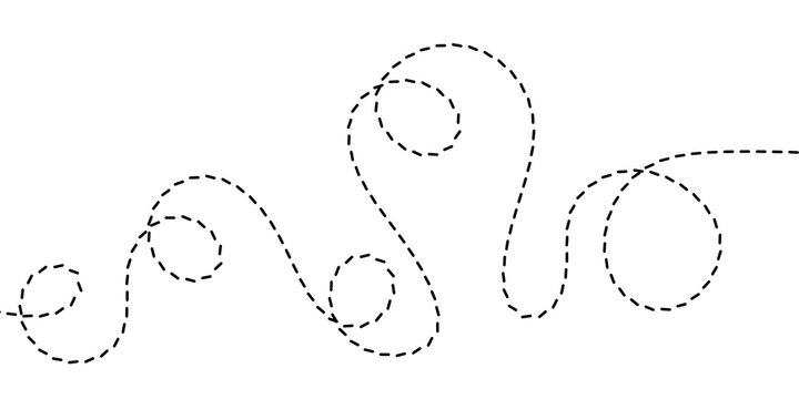 Abstract dashed line pattern creating a whimsical and flowing decorative element with organic curves and artistic flair