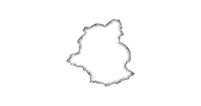 Sketch Bruxelles outline map animation - smooth progressive reveal