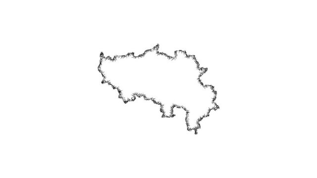 Sketch Liege outline map animation - smooth progressive reveal