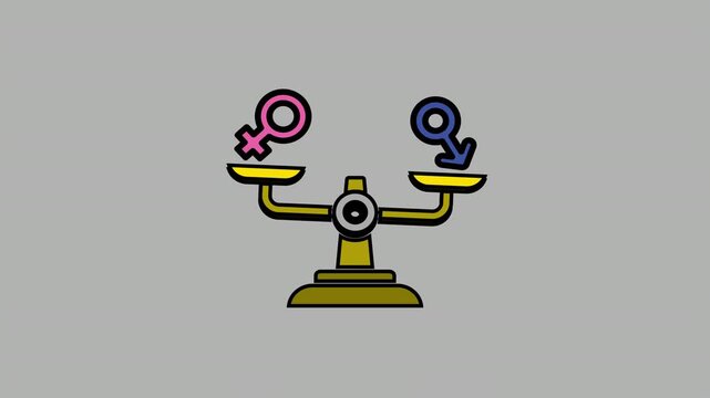 Equal Rights and Gender Equality Scale Balance Animation