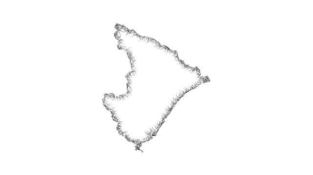 Sketch Sergipe outline map animation - smooth progressive reveal