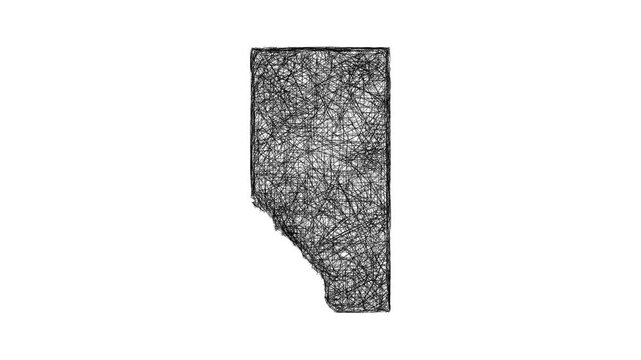 Sketch Alberta outline map animation - smooth progressive reveal