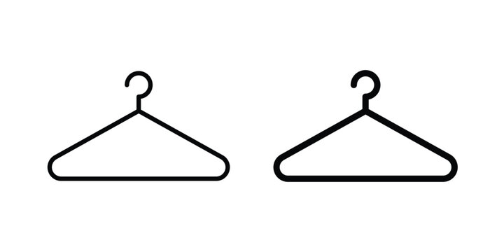 Clothes hanger icon in different style. vector flat and outlined icons