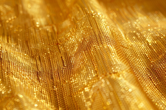 Luxury shimmering woven gold thread texture background