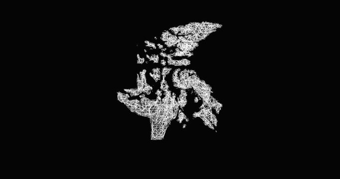 Sketch Nunavut outline map animation - smooth progressive reveal