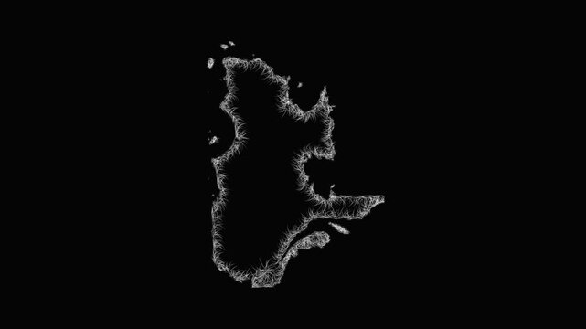 Sketch Quebec outline map animation - smooth progressive reveal